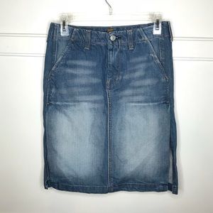 7 For All Mankind Denim Skirt Double Slit Size 26